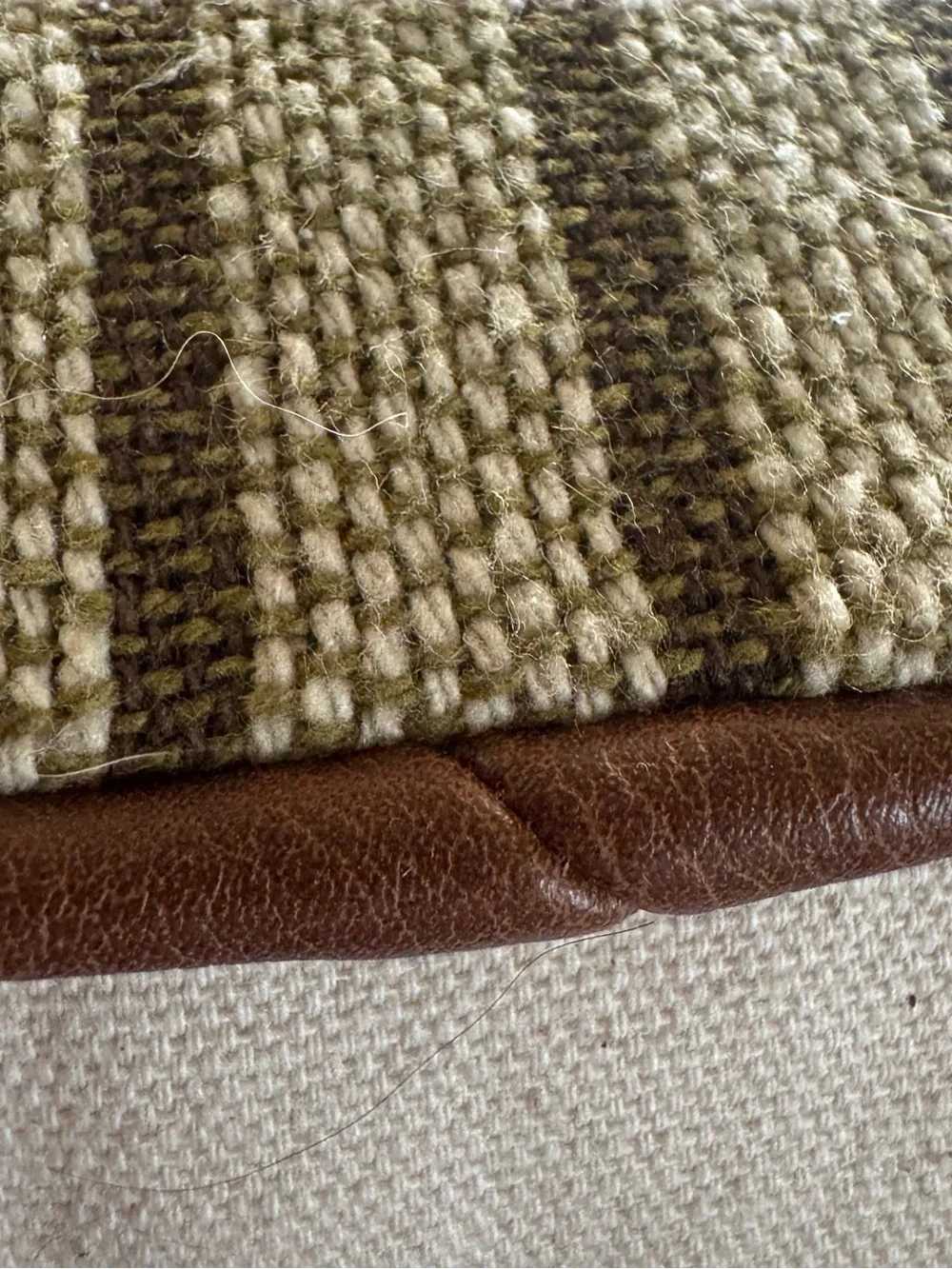 Hearth & Hand Plaid Throw Pillow Pair in Brown Beige and Olive Green